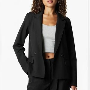 The Drop Liza Double-Breasted Relax Fit Women's Black Blazer